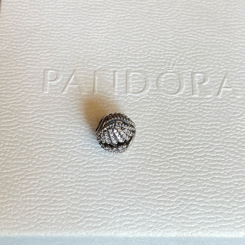 Retired Pandora Multiple Angle Wings Round Charm … - image 1